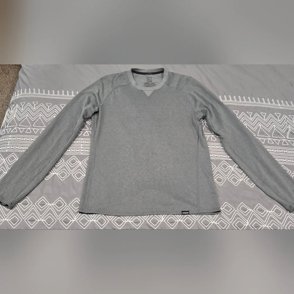 Patagonia Mens Capilene Midweight Longsleeve In Grey Size Medium - Picture 1 of 6